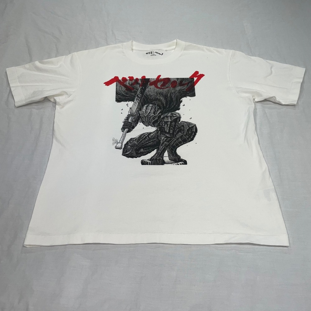 Uniqlo UT Berserk Guts Berserker Armor Graphic T-Shirt White Mens Small